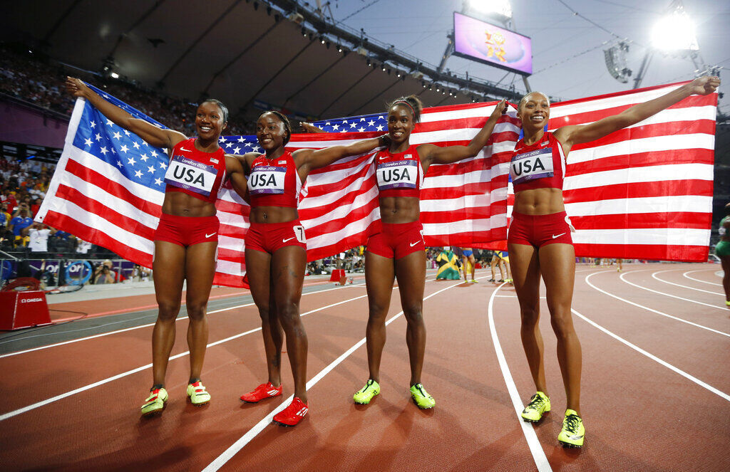 2012: US women win 4x100-meter track relay gold in world-record time